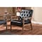 Baxton Studio Sorrento Brown Faux Leather Upholstered Wooden Lounge Chair 122-6765 - alternate 4